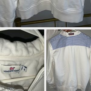 Vineyard Vines 1/4 Zip Blue Pinstripe